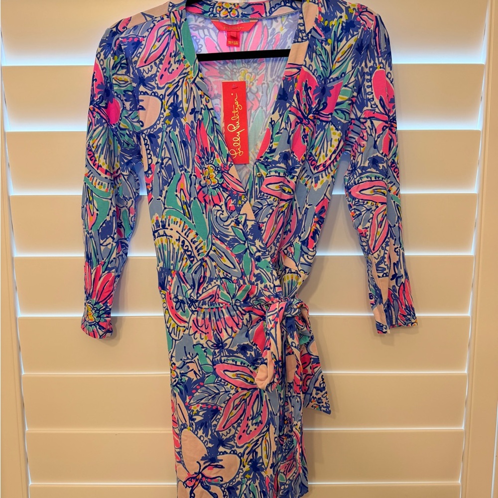 Lilly Pulitzer Floral Wrap Dress/ Romper Bright Multicolor